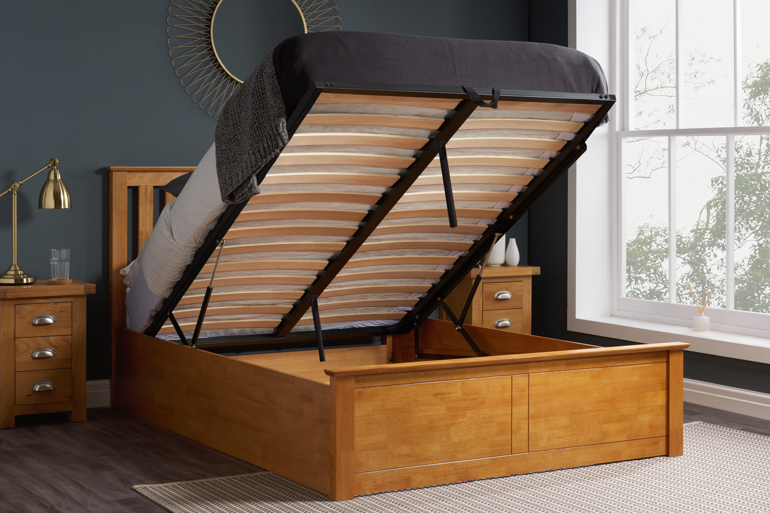 Wooden ottoman bed deals