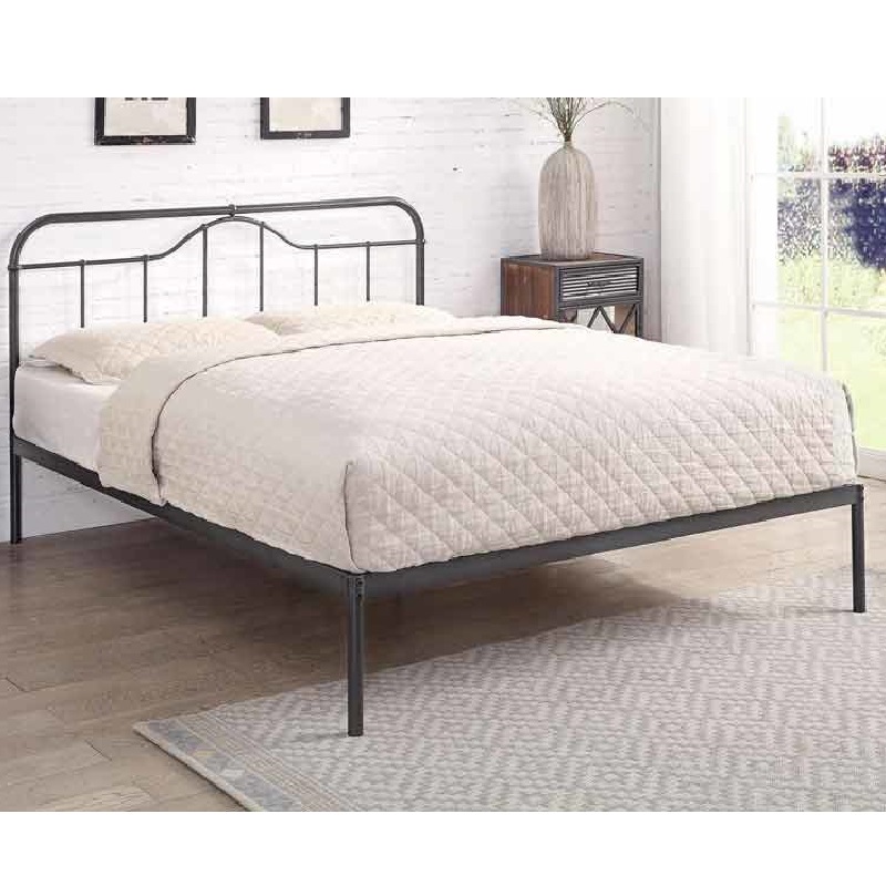 Rustic metal shop bed frame queen
